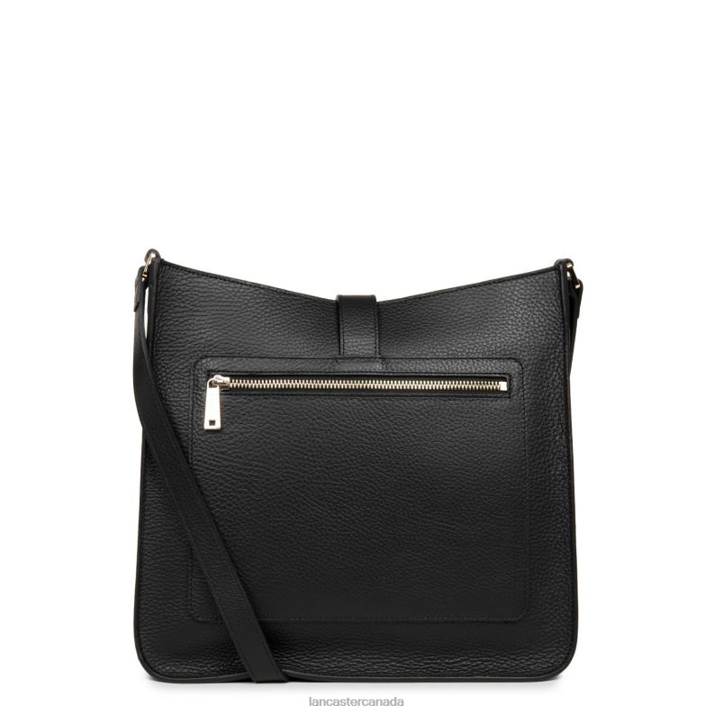 Women Large Crossbody Bag Foulonne Double Hook 4J6H1541 Bag Noir-In-Nude Lancaster Paris