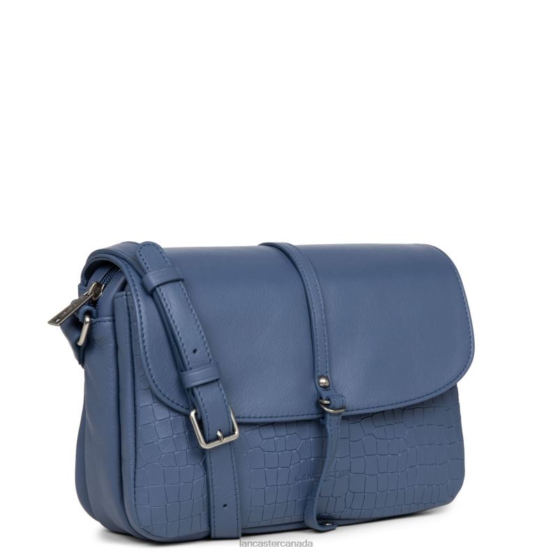Women M Crossbody Bag Soft Vintage Nova 4J6H2292 Bag Bleu Saphir Croco Lancaster Paris