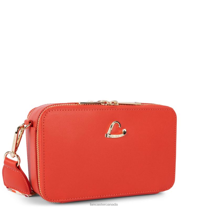 Women Small Crossbody Bag City Philos 4J6H1658 Bag Corail Lancaster Paris