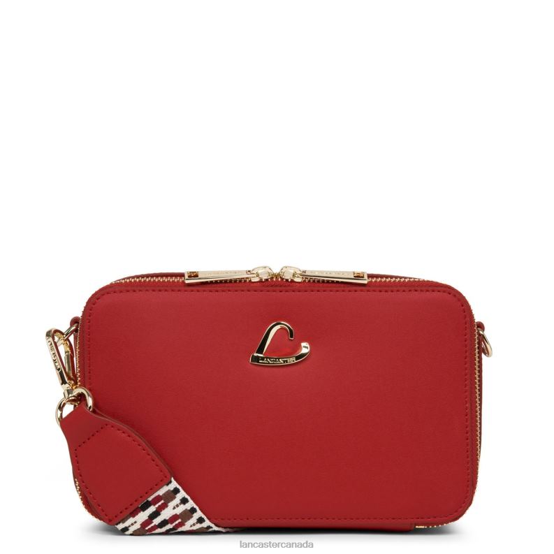 Women Small Crossbody Bag City Philos 4J6H1659 Bag Rouge Lancaster Paris