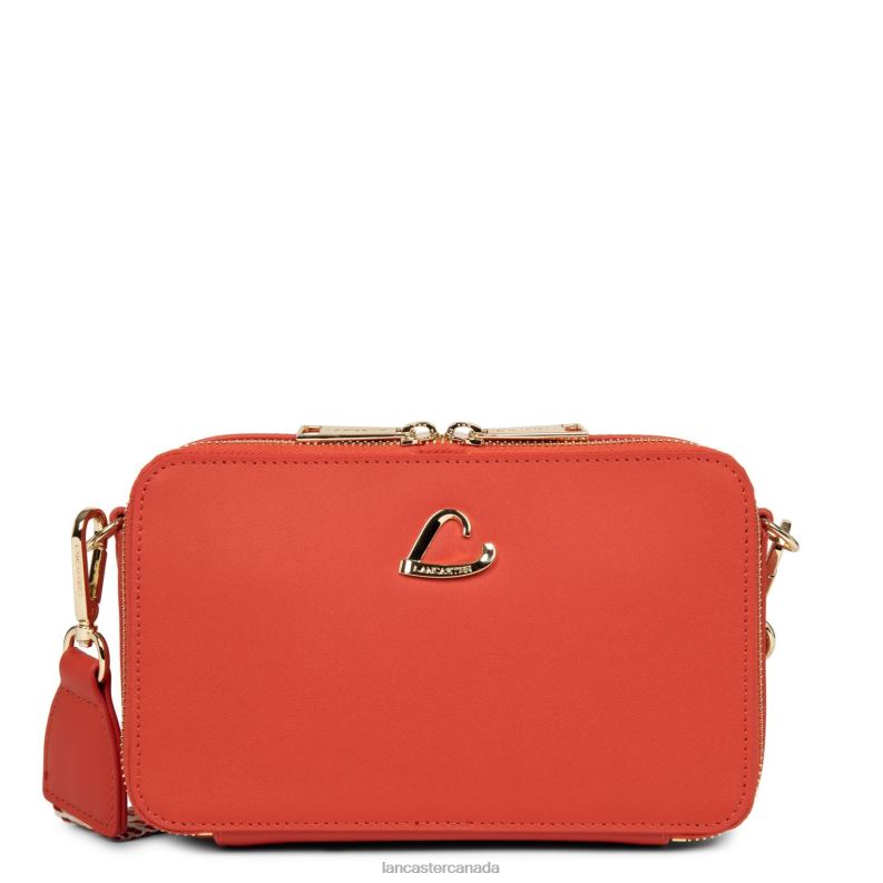 Women Small Crossbody Bag City Philos 4J6H1664 Bag Vermillon Lancaster Paris
