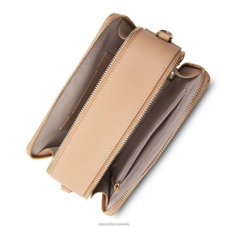 Women Small Crossbody Bag City Philos 4J6H1665 Bag Naturel Lancaster Paris