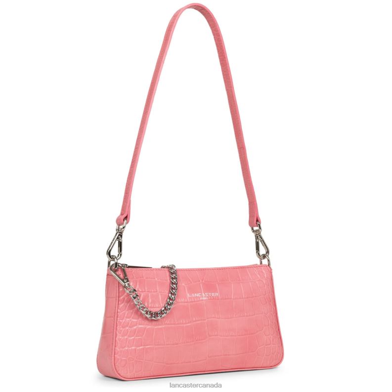 Women Small Crossbody Bag Exotic Lezard & Croco Fr 4J6H193 Bag Rose Lancaster Paris