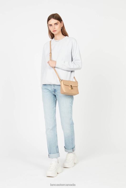 Women Small Crossbody Bag Foulonne Milano 4J6H1343 Bag Beige Fonce Lancaster Paris