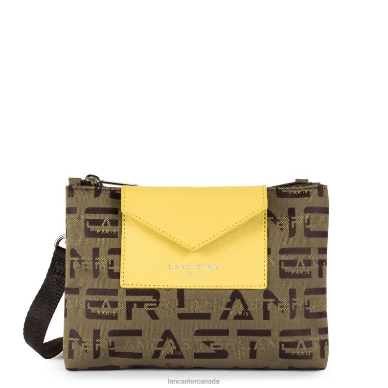 Women Small Crossbody Bag Logo Kba 4J6H1955 Bag Marron-Vison-Jaune Lancaster Paris