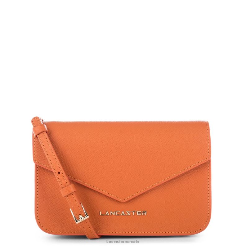 Women Small Crossbody Bag Saffiano Signature 4J6H107 Bag Orange Lancaster Paris