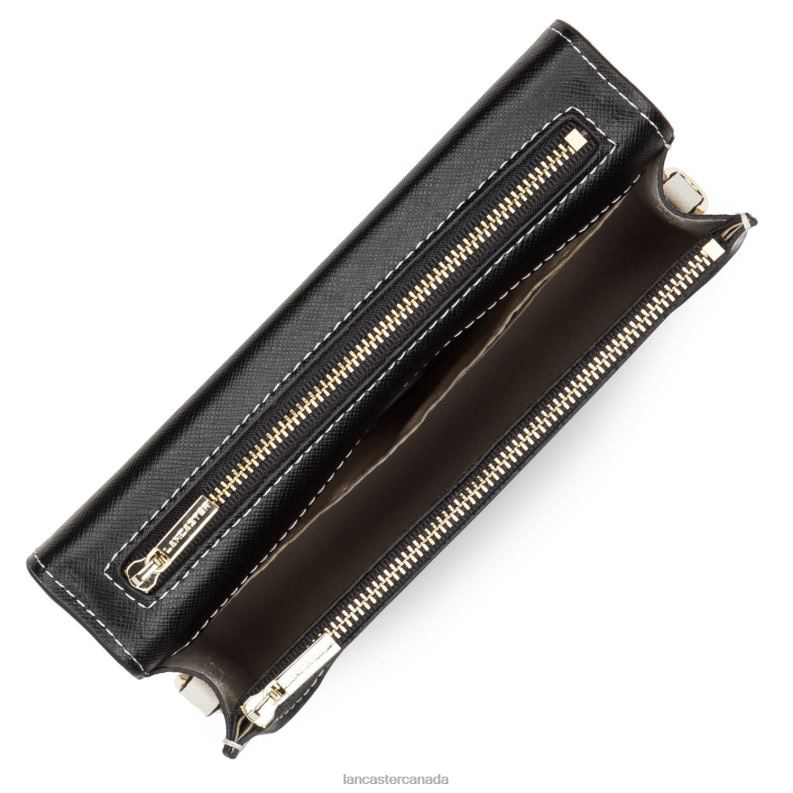Women Small Crossbody Bag Saffiano Signature 4J6H119 Bag Noir-Champagne-Ivoire Lancaster Paris