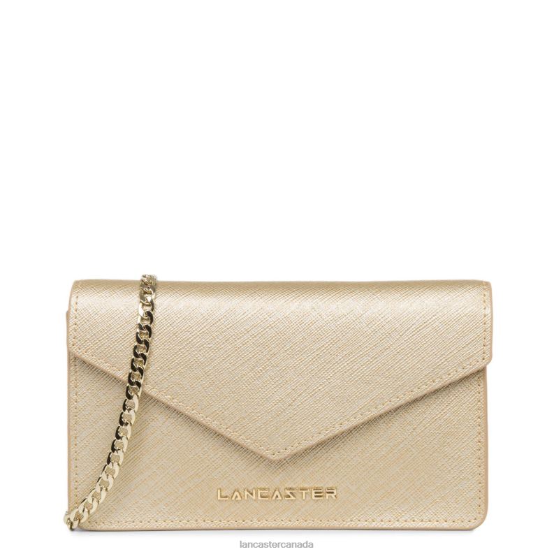 Women Small Crossbody Bag Saffiano Signature 4J6H125 Bag Champagne Lancaster Paris