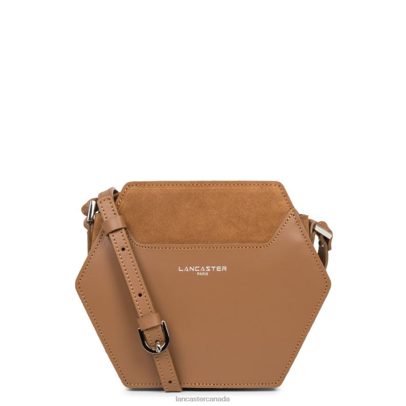Women Small Crossbody Bag Smooth Ruche 4J6H2187 Bag Camel Lancaster Paris