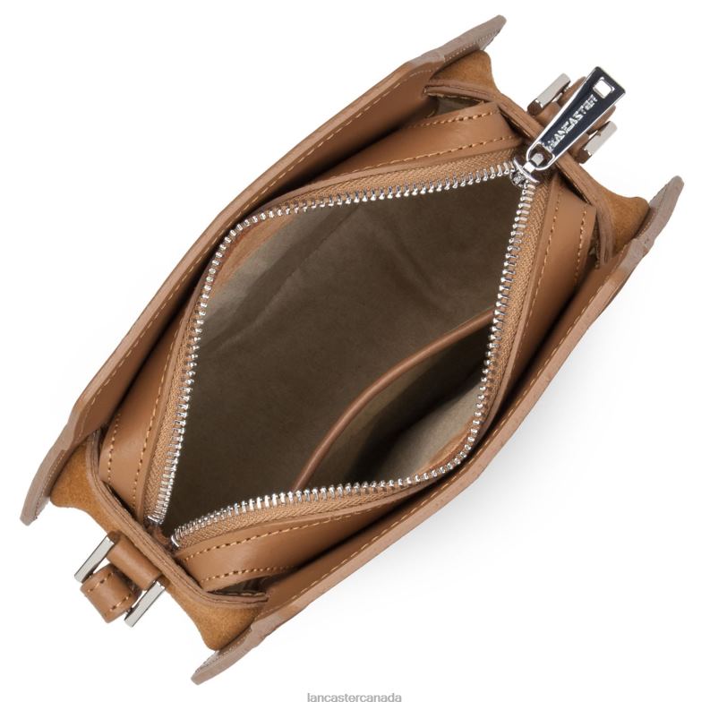 Women Small Crossbody Bag Smooth Ruche 4J6H2187 Bag Camel Lancaster Paris