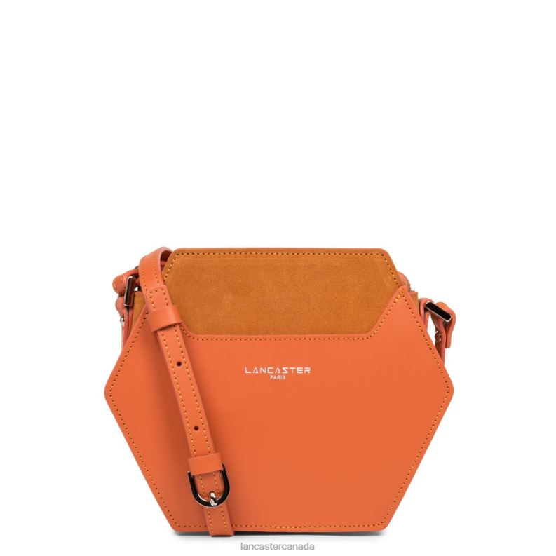 Women Small Crossbody Bag Smooth Ruche 4J6H2189 Bag Orange Lancaster Paris