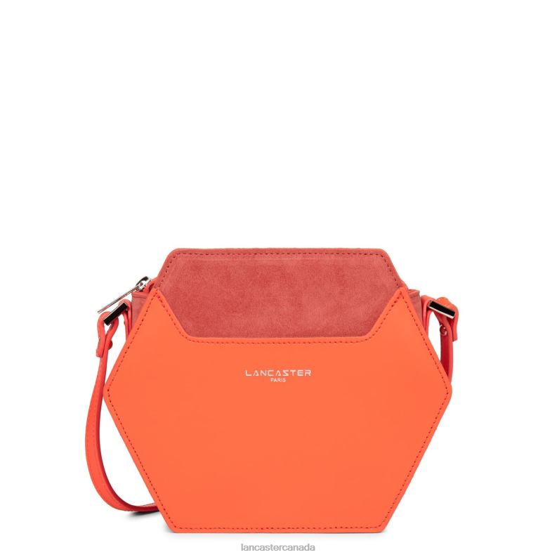Women Small Crossbody Bag Smooth Ruche 4J6H2199 Bag Carotte Lancaster Paris