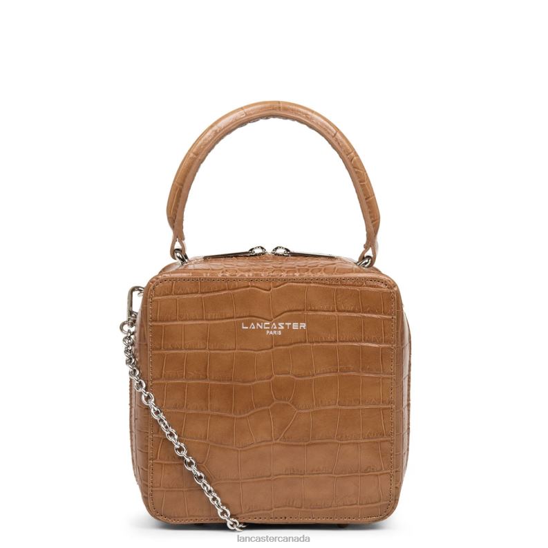 Women Box Bag Exotic Bonnie 4J6H3576 Bag Camel Croco Lancaster Paris