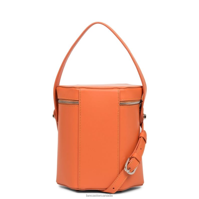 Women Box Bag Smooth Ruche 4J6H3719 Bag Orange Lancaster Paris