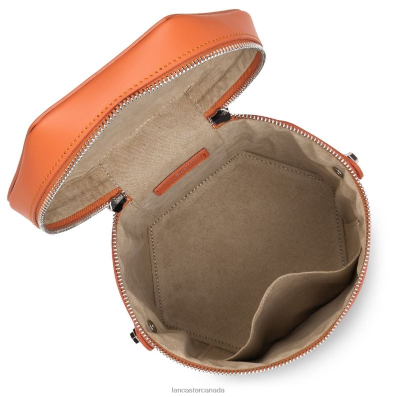 Women Box Bag Smooth Ruche 4J6H3719 Bag Orange Lancaster Paris