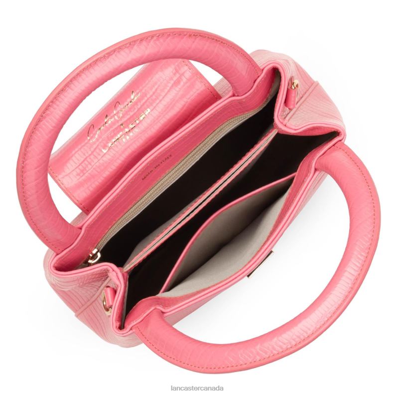 Women Handbag Carla 4J6H3187 Bag Rose-Lezard Lancaster Paris