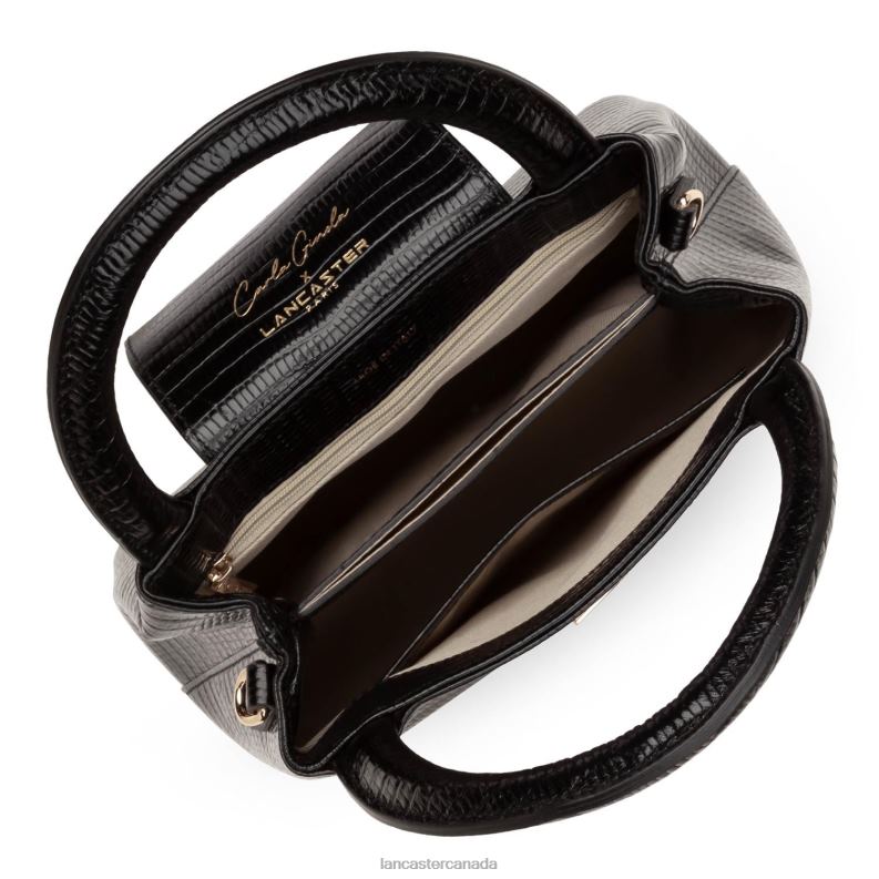 Women Handbag Carla 4J6H3189 Bag Noir-Lezard Lancaster Paris