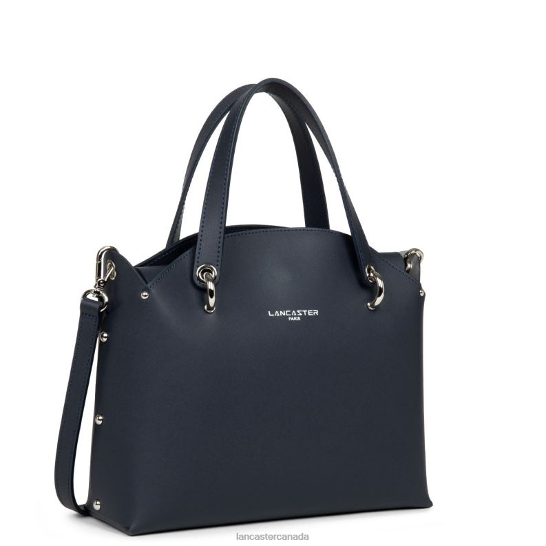 Women Handbag City Flore 4J6H2525 Bag Bleu Fonce-In-Argent Lancaster Paris