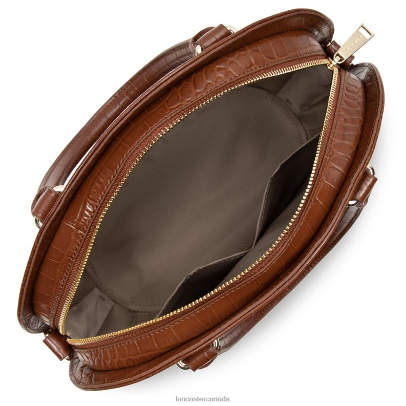 Women Handbag Exotic Croco Cn 4J6H3673 Bag Caramel Lancaster Paris