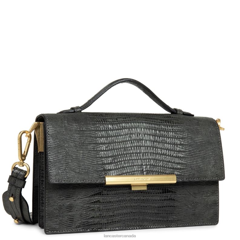 Women Handbag Exotic Lee 4J6H3353 Bag Kaki Lezard Lancaster Paris