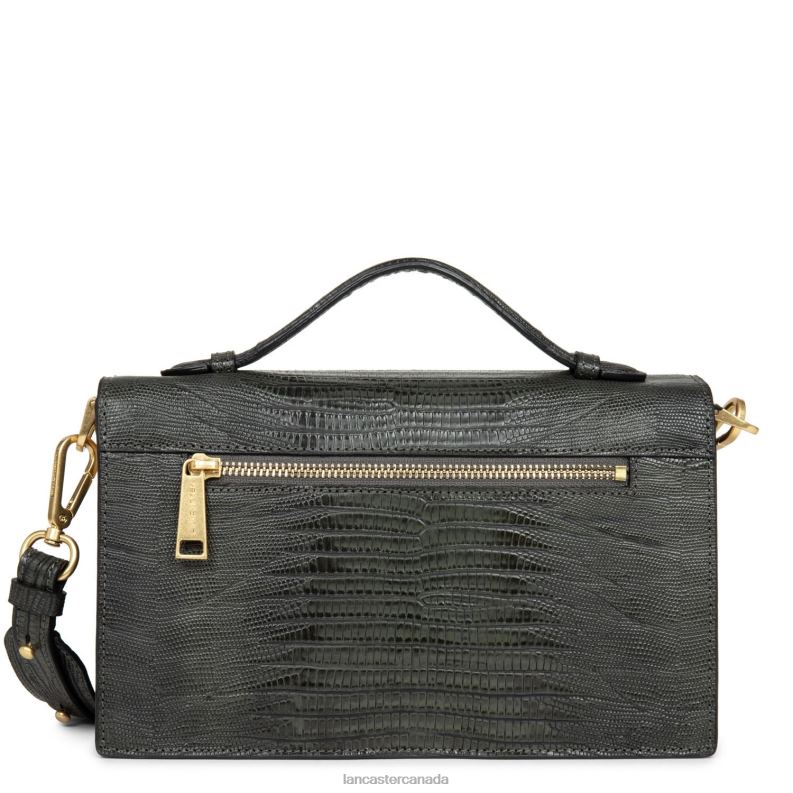 Women Handbag Exotic Lee 4J6H3353 Bag Kaki Lezard Lancaster Paris