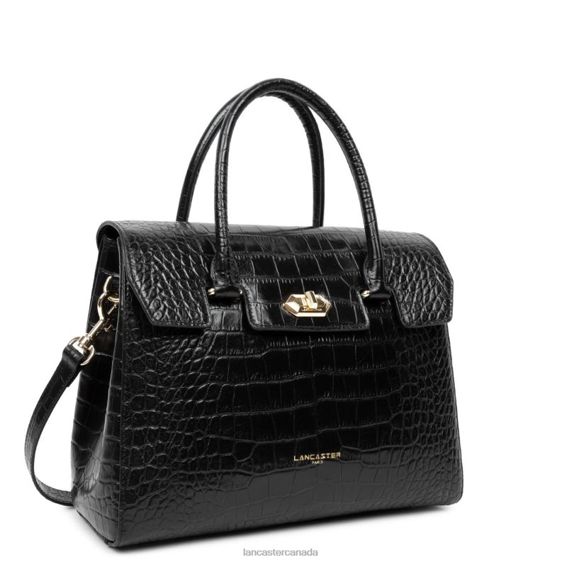 Women Handbag Exotic Lezard & Croco Cn 4J6H3265 Bag Noir Lancaster Paris