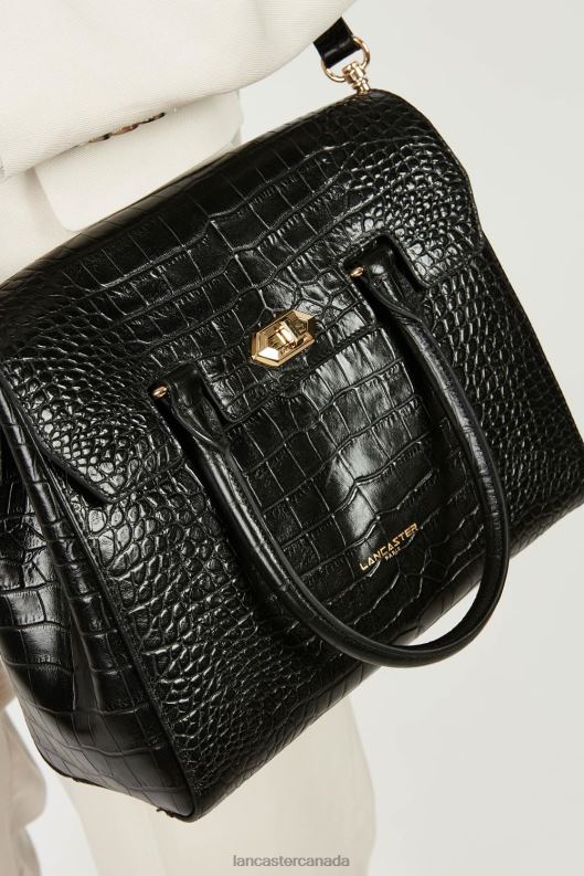 Women Handbag Exotic Lezard & Croco Cn 4J6H3265 Bag Noir Lancaster Paris