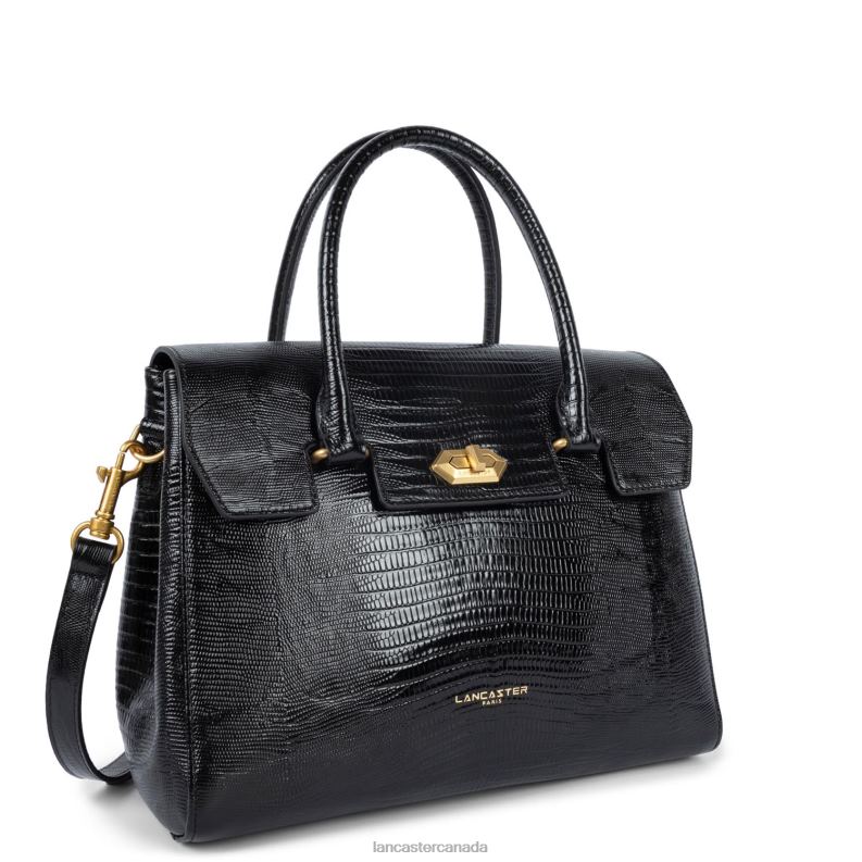 Women Handbag Exotic Lezard & Croco Cn 4J6H3267 Bag Noir-Lezard Lancaster Paris