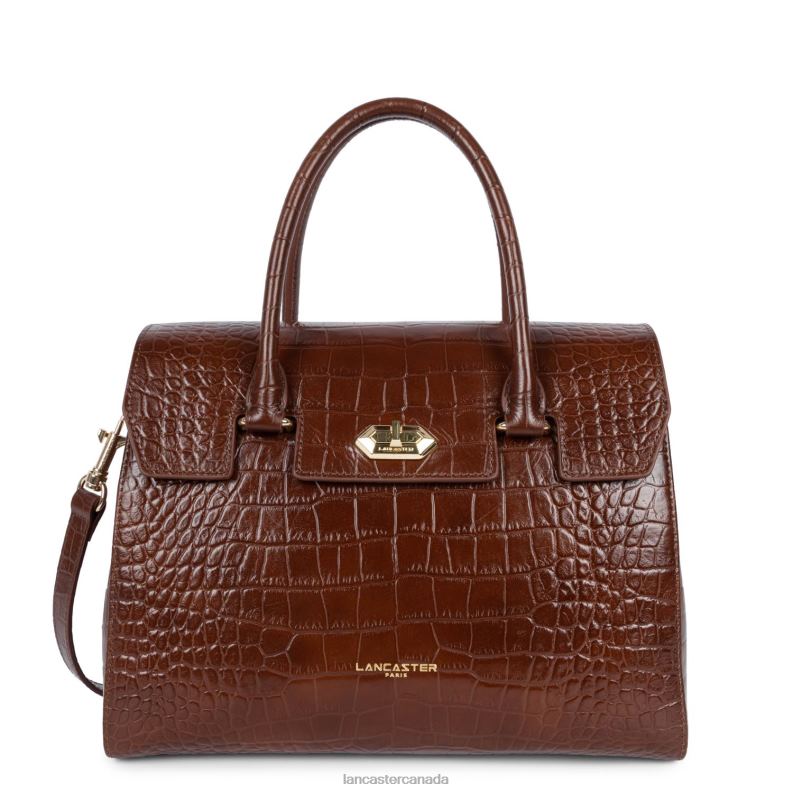 Women Handbag Exotic Lezard & Croco Cn 4J6H3271 Bag Chataigne Lancaster Paris