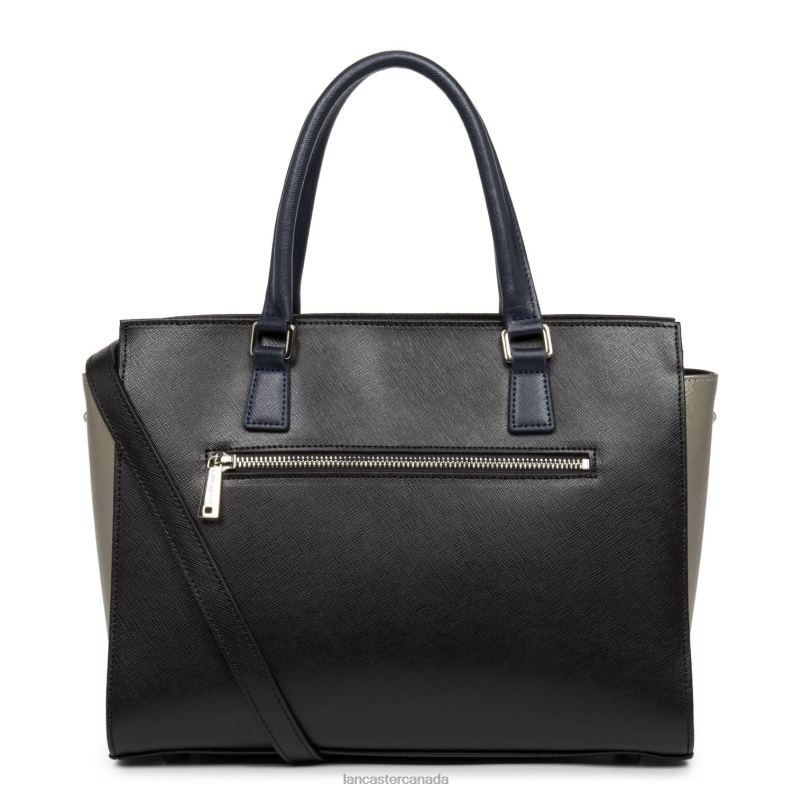 Women Handbag Saffiano Intemporel 4J6H3163 Bag Noir-Gun Metal-Bleu Fonce Lancaster Paris