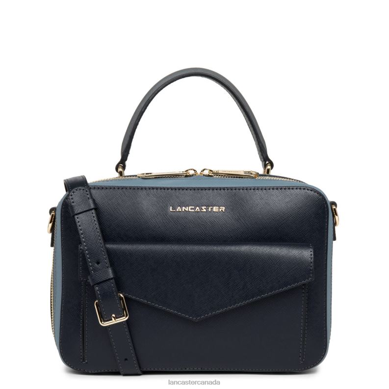Women Handbag Saffiano Signature 4J6H3452 Bag Bleu Fonce-Bleu Ardoise-Gris Lancaster Paris