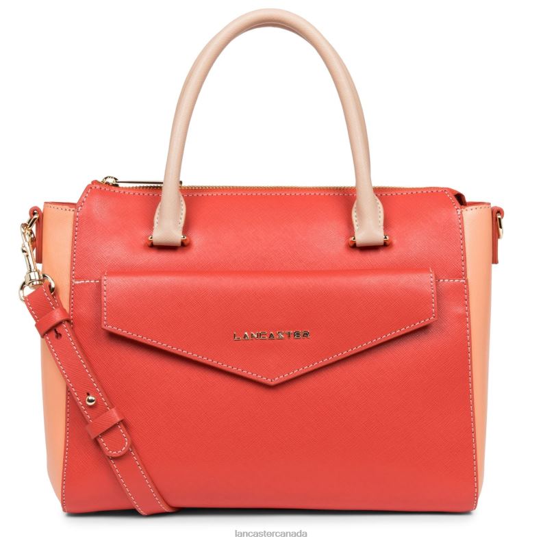 Women Handbag Saffiano Signature 4J6H3460 Bag Pasteque-Canyon-Poudre Lancaster Paris
