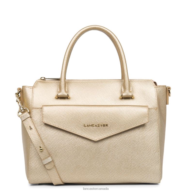 Women Handbag Saffiano Signature Lightweight 4J6H3462 Bag Champagne Lancaster Paris