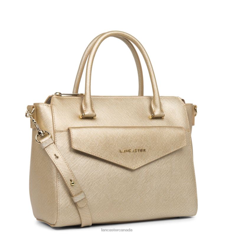 Women Handbag Saffiano Signature Lightweight 4J6H3462 Bag Champagne Lancaster Paris