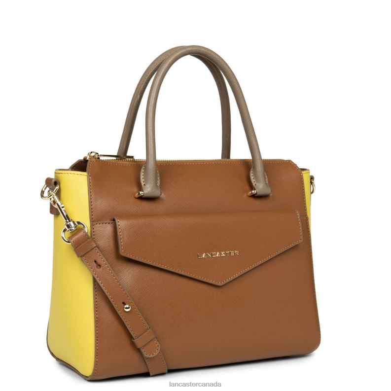 Women Handbag Saffiano Signature Lightweight 4J6H3471 Bag Camel-Jaune Vison Lancaster Paris