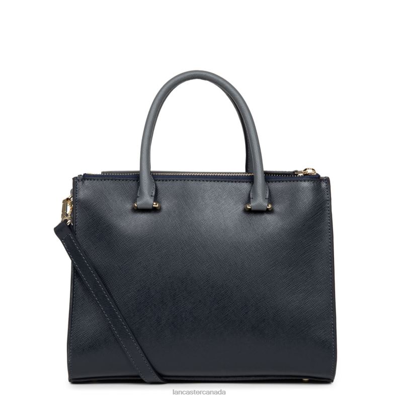 Women Handbag Saffiano Signature New 4J6H3185 Bag Bleu Fonce-Bleu Ardoise-Gris Lancaster Paris