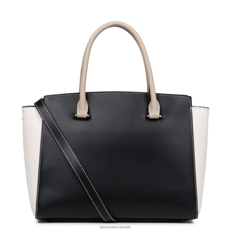 Women Handbag Smooth Or Lightweight 4J6H3084 Bag Noir-Ecru-Galet Rose Lancaster Paris