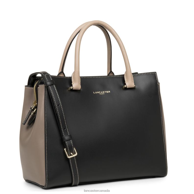 Women Handbag Smooth Or New 4J6H3091 Bag Noir-Taupe-Nude Fonce Lancaster Paris