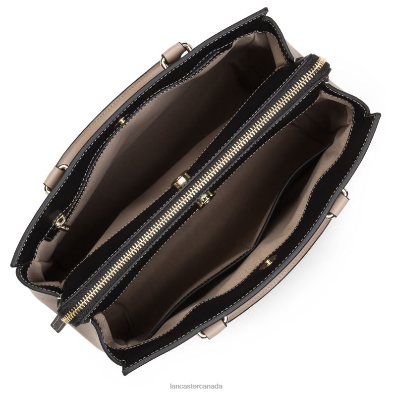 Women Handbag Smooth Or New 4J6H3091 Bag Noir-Taupe-Nude Fonce Lancaster Paris