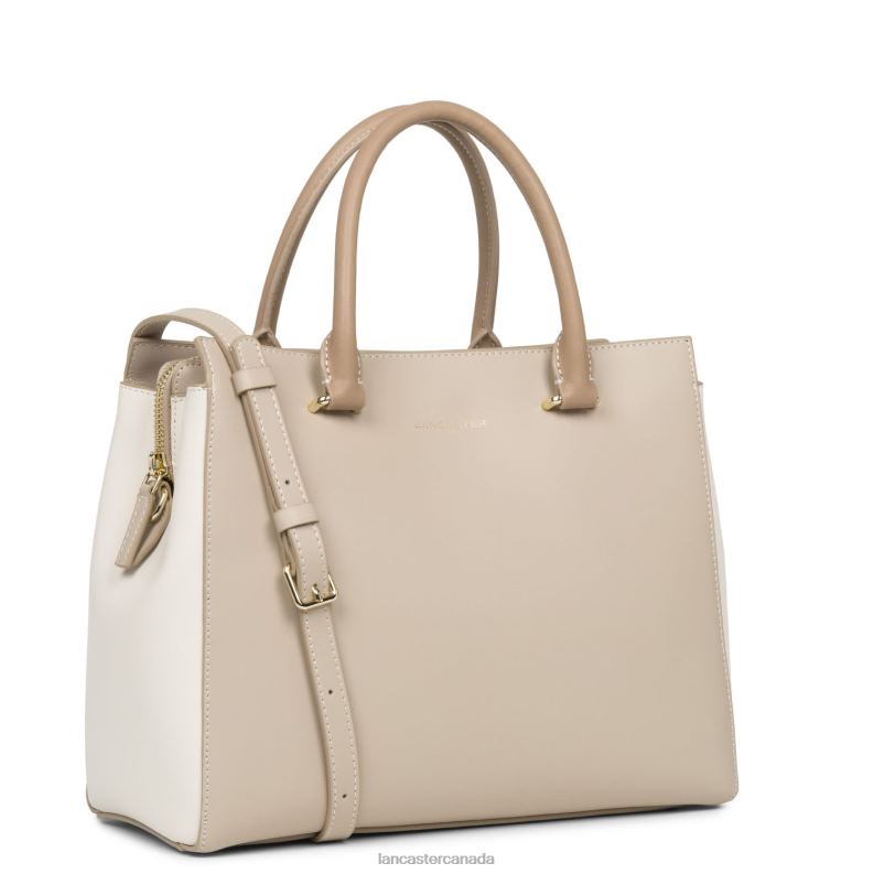 Women Handbag Smooth Or New 4J6H3100 Bag Galet Rose-Ecru-Nude Lancaster Paris