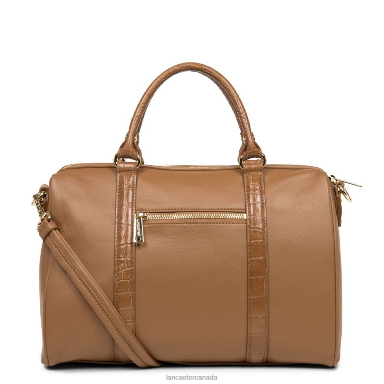 Women Large Duffle Bag Mademoiselle Ana 4J6H3019 Bag Camel Croco Lancaster Paris