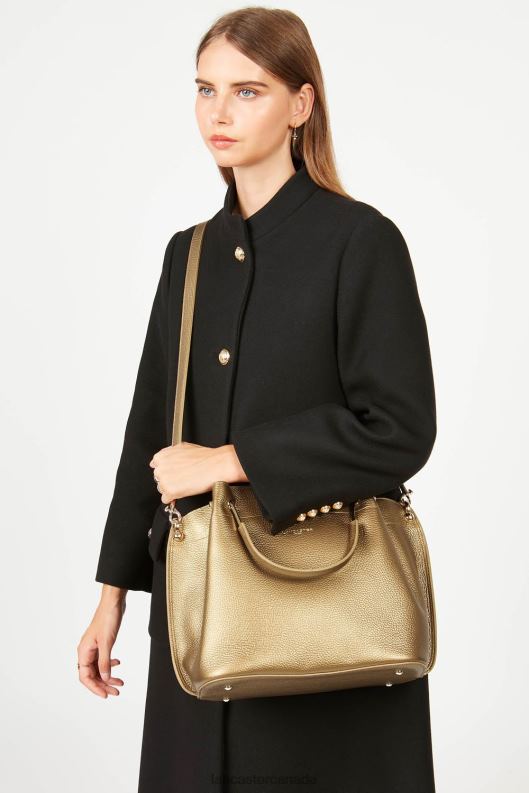 Women Large Handbag Foulonne Double 4J6H2935 Bag Gold Antic-In-Naturel Lancaster Paris
