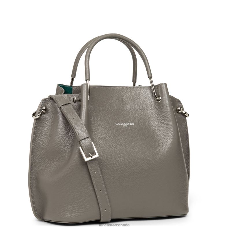 Women Large Handbag Foulonne Double 4J6H2941 Bag Gris-In-Vert Paon Lancaster Paris