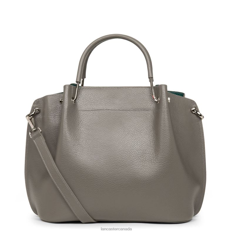 Women Large Handbag Foulonne Double 4J6H2941 Bag Gris-In-Vert Paon Lancaster Paris