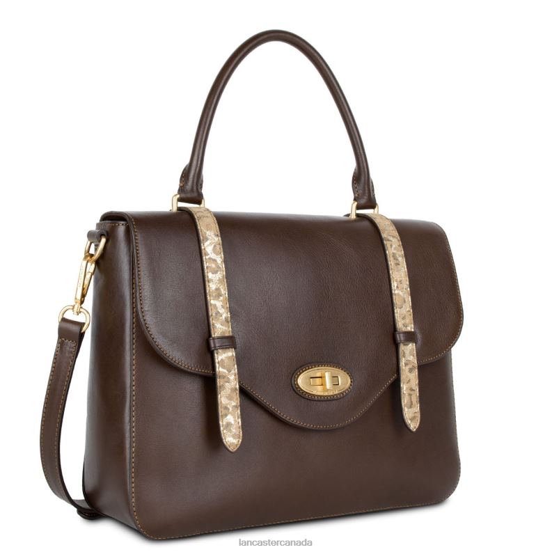 Women Large Handbag Legende 4J6H2878 Bag Marron Python Lancaster Paris