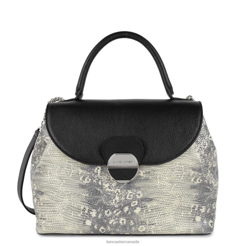 Women Large Handbag Pia 4J6H2673 Bag Noir Iguane Lancaster Paris