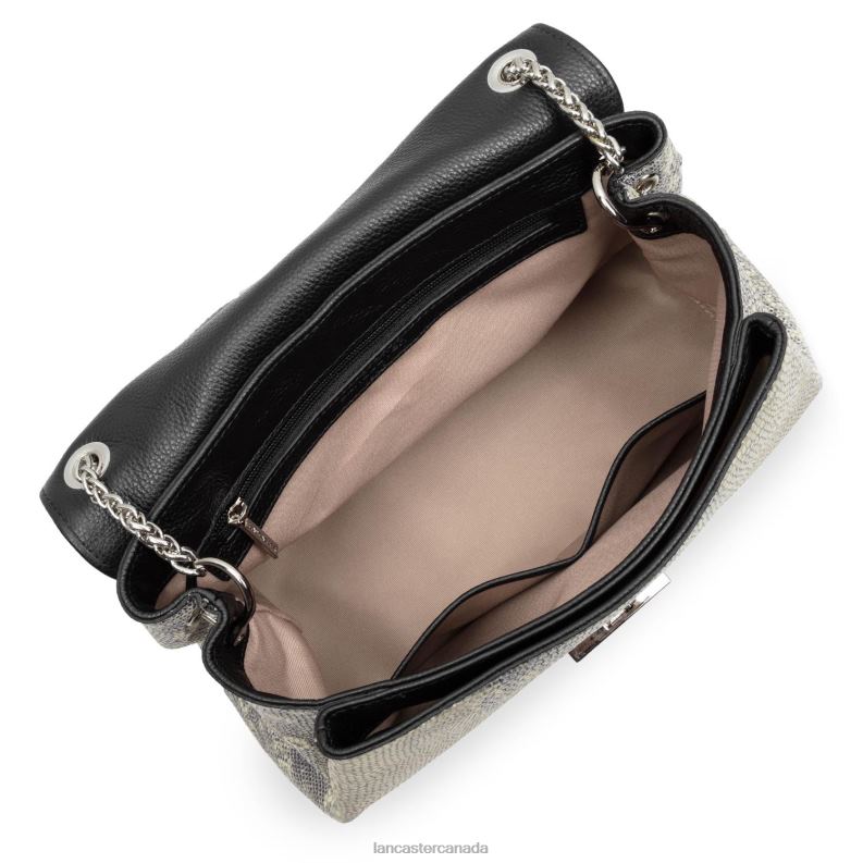 Women Large Handbag Pia 4J6H2673 Bag Noir Iguane Lancaster Paris
