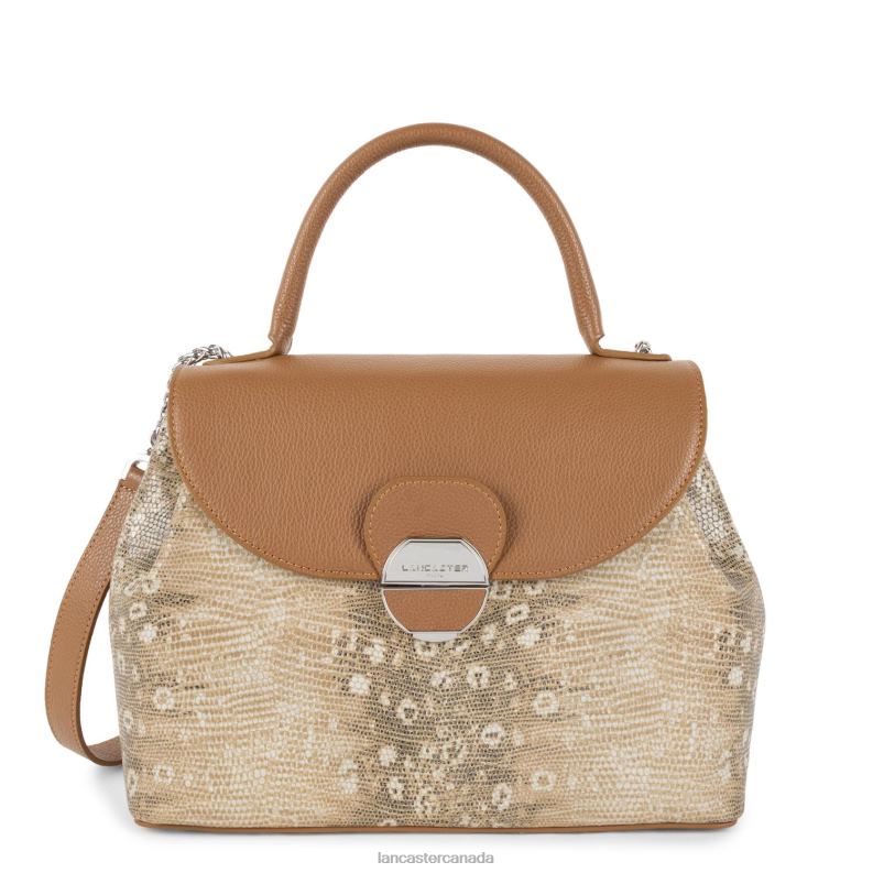 Women Large Handbag Pia 4J6H2674 Bag Camel Iguane Lancaster Paris