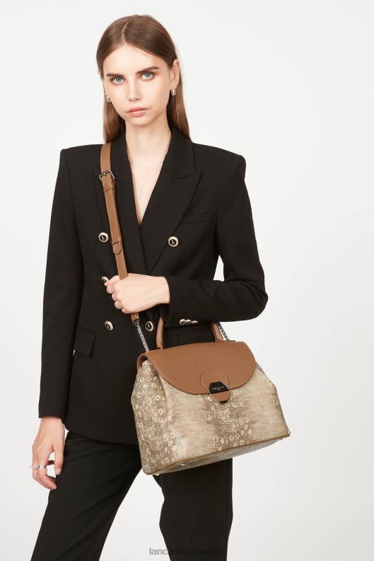 Women Large Handbag Pia 4J6H2674 Bag Camel Iguane Lancaster Paris