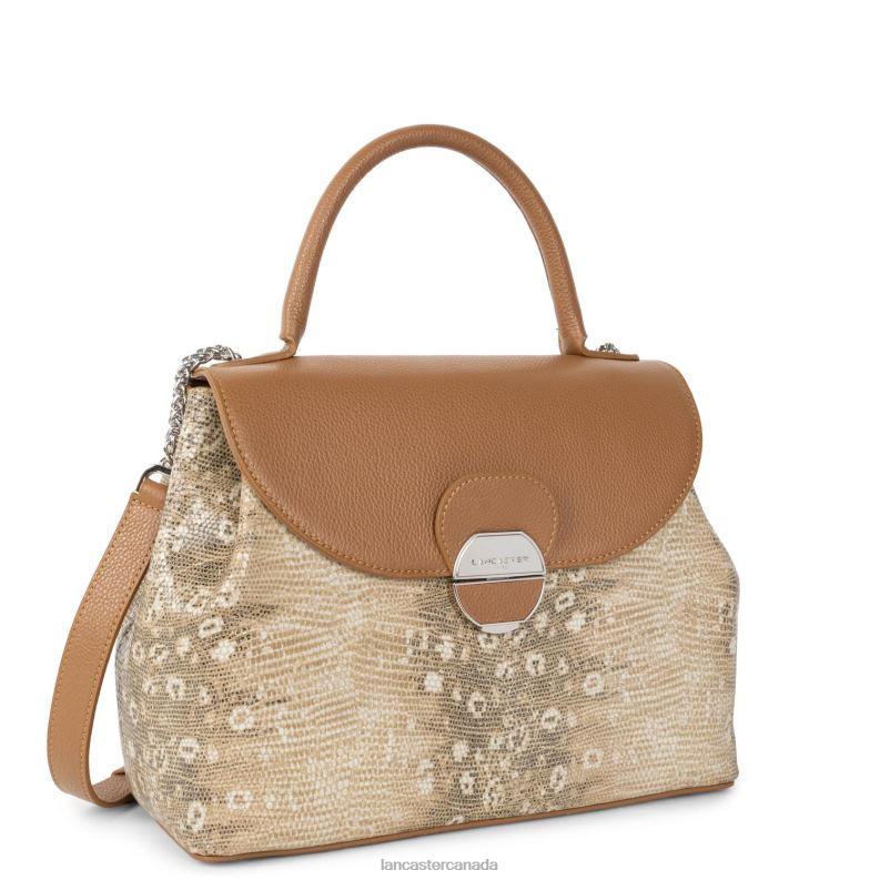Women Large Handbag Pia 4J6H2674 Bag Camel Iguane Lancaster Paris